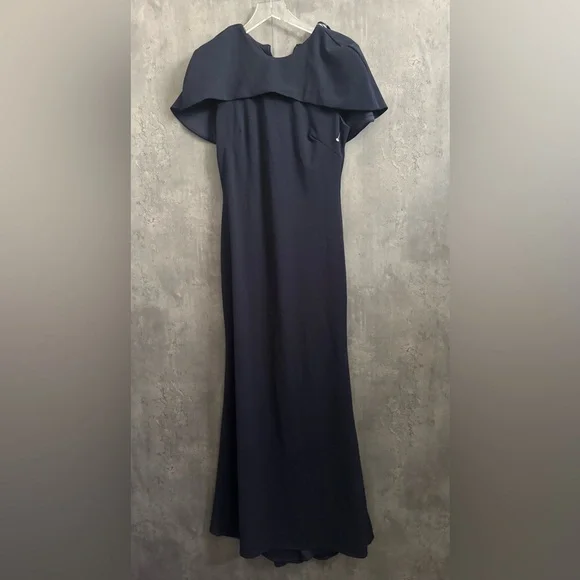 Betsy & Adam Cape Short Sleeve Scuba Maxi Dress B964